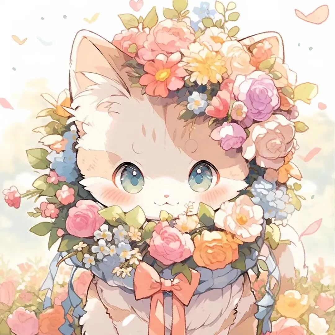 唯美治愈猫咪动漫头像