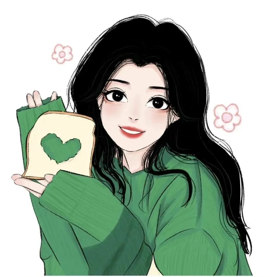 绿意手绘动漫头像女