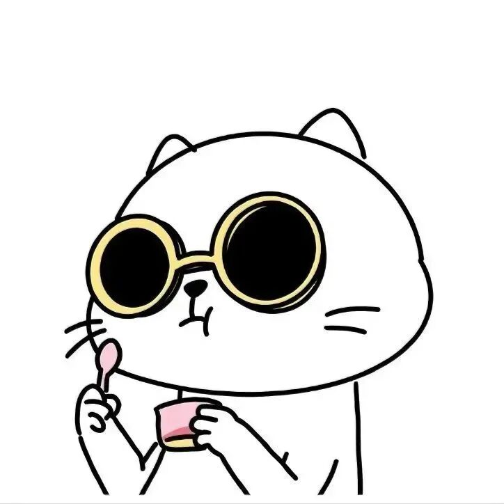 沙雕搞怪墨镜猫咪卡通情侣头像