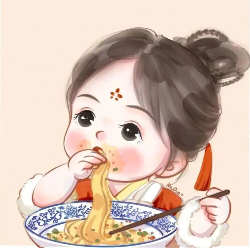 吃货卡通古风四人闺蜜头像动漫闺蜜头像