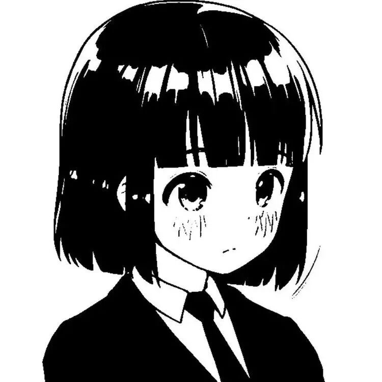 黑白动漫头像女