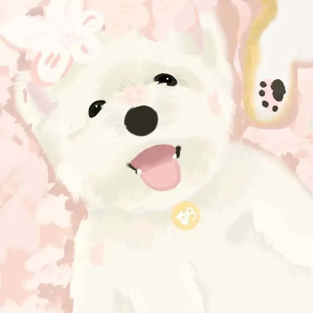 可爱狗狗卡通情侣头像