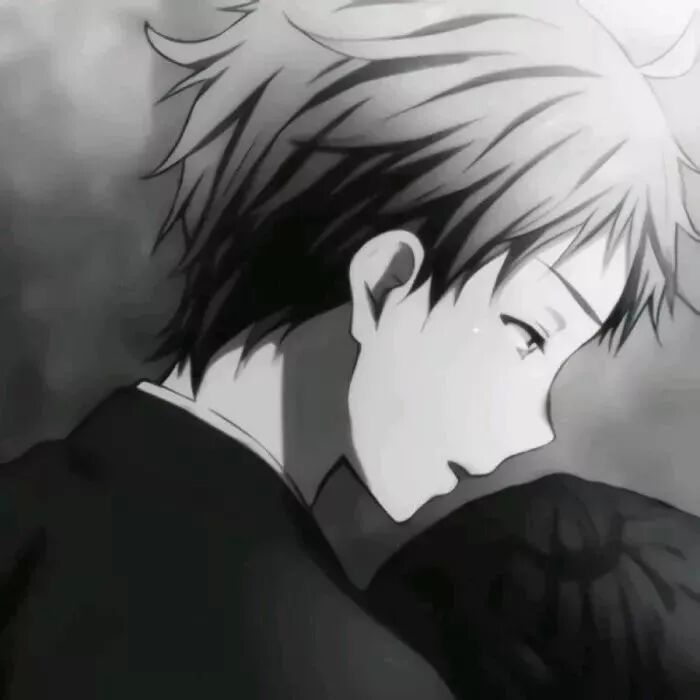 伤感黑白动漫头像男
