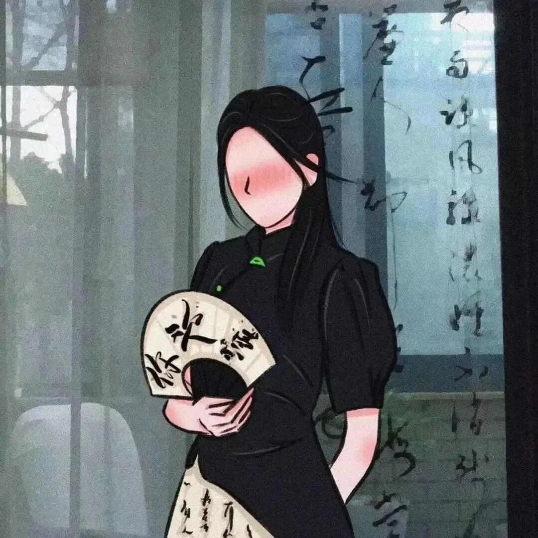 手绘古风动漫情侣头像