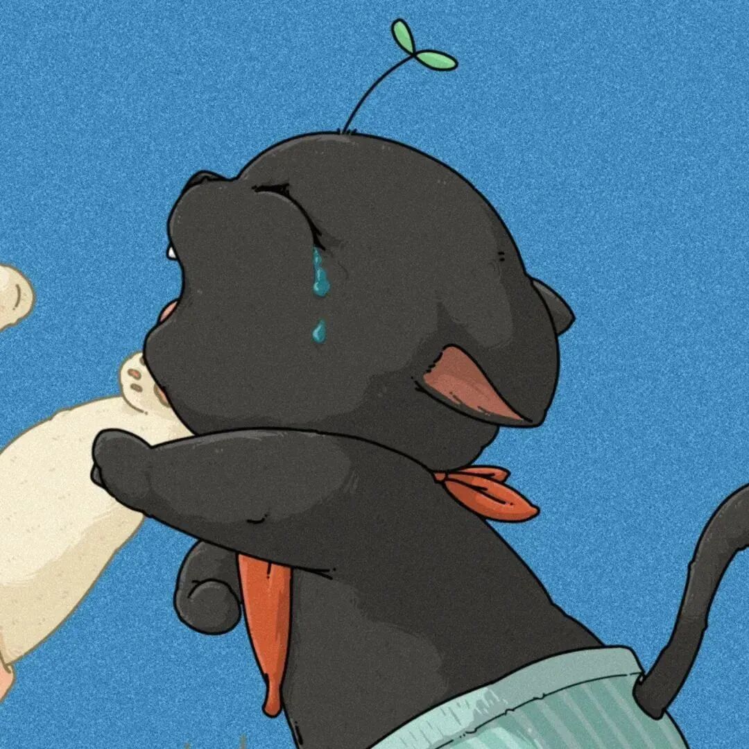 猫咪踢它怕老婆卡通情侣头像