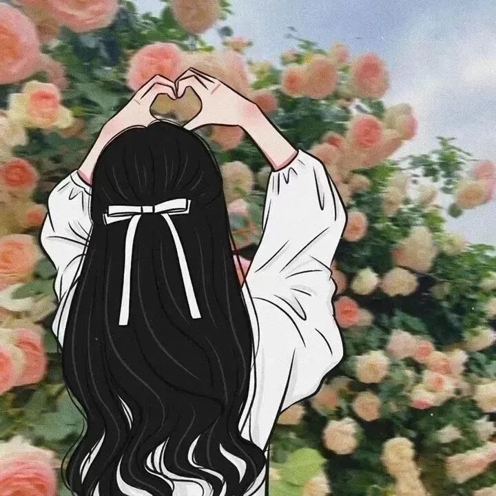 鲜花手绘动漫头像女