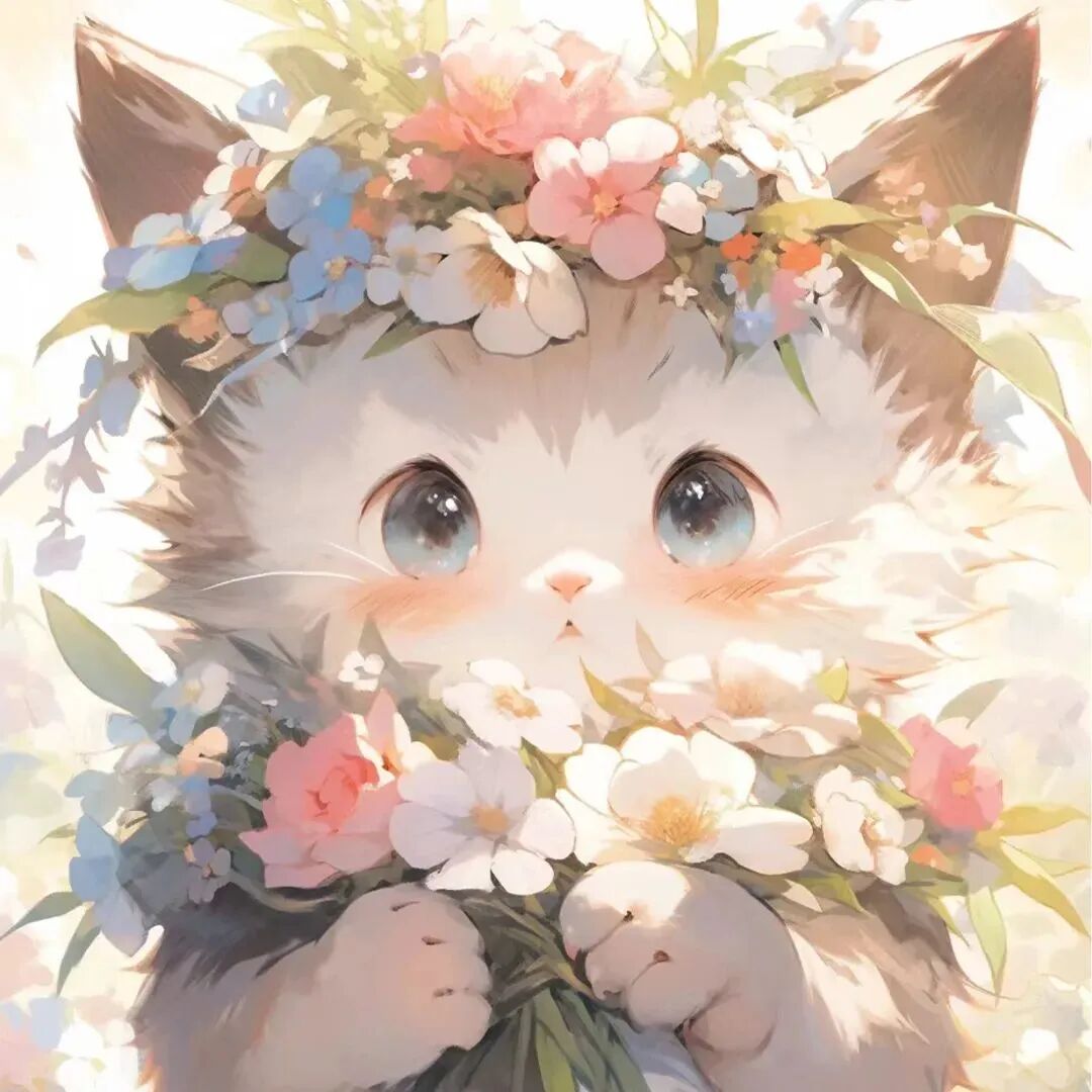唯美治愈猫咪动漫头像
