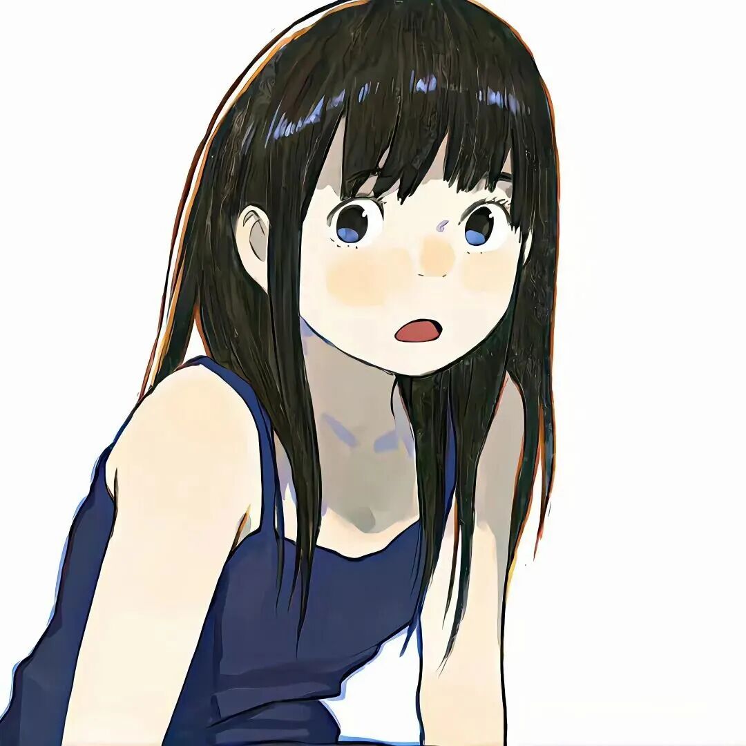 白底手绘动漫头像女