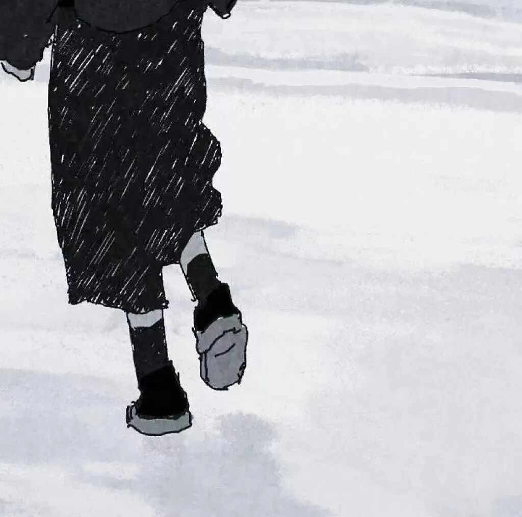 孤独感插画黑白动漫头像女