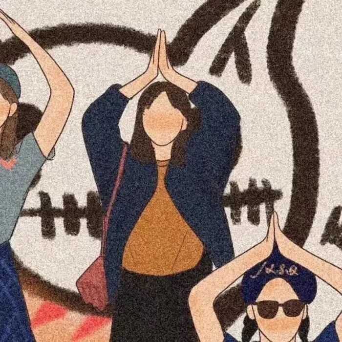 手绘二人闺蜜头像动漫闺蜜头像