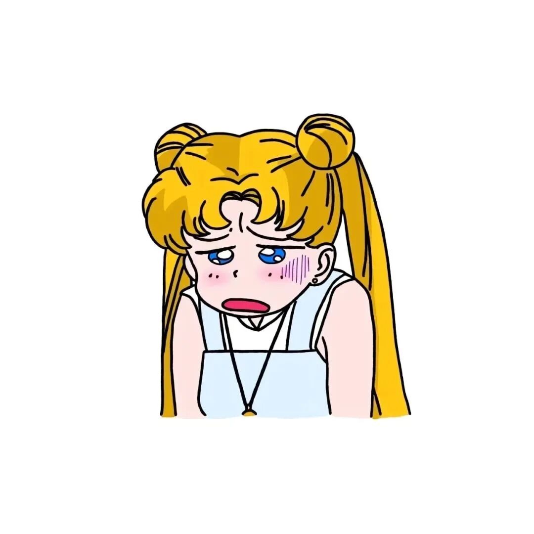 可爱白底手绘六人闺蜜头像动漫闺蜜头像美少女战士头像