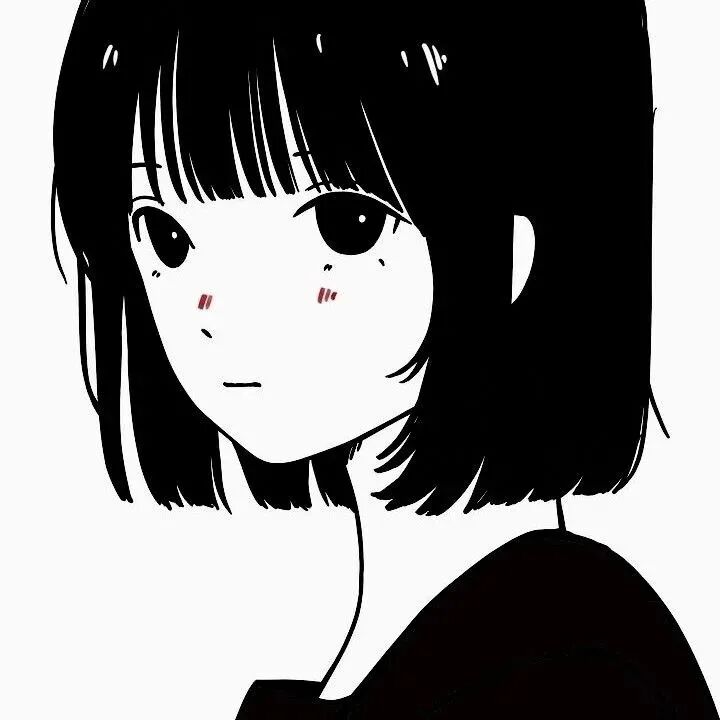黑白动漫头像女