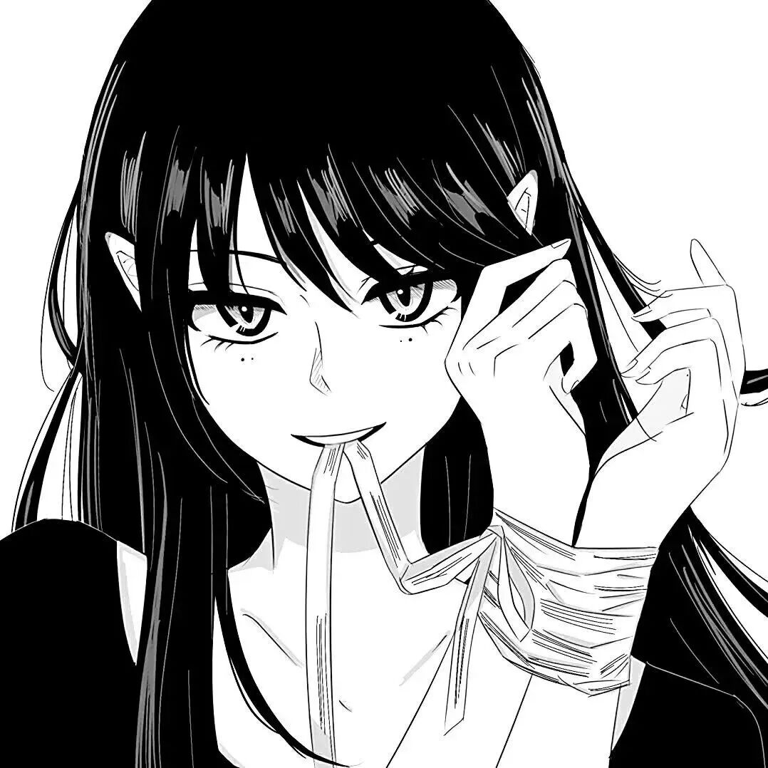 黑白动漫头像女