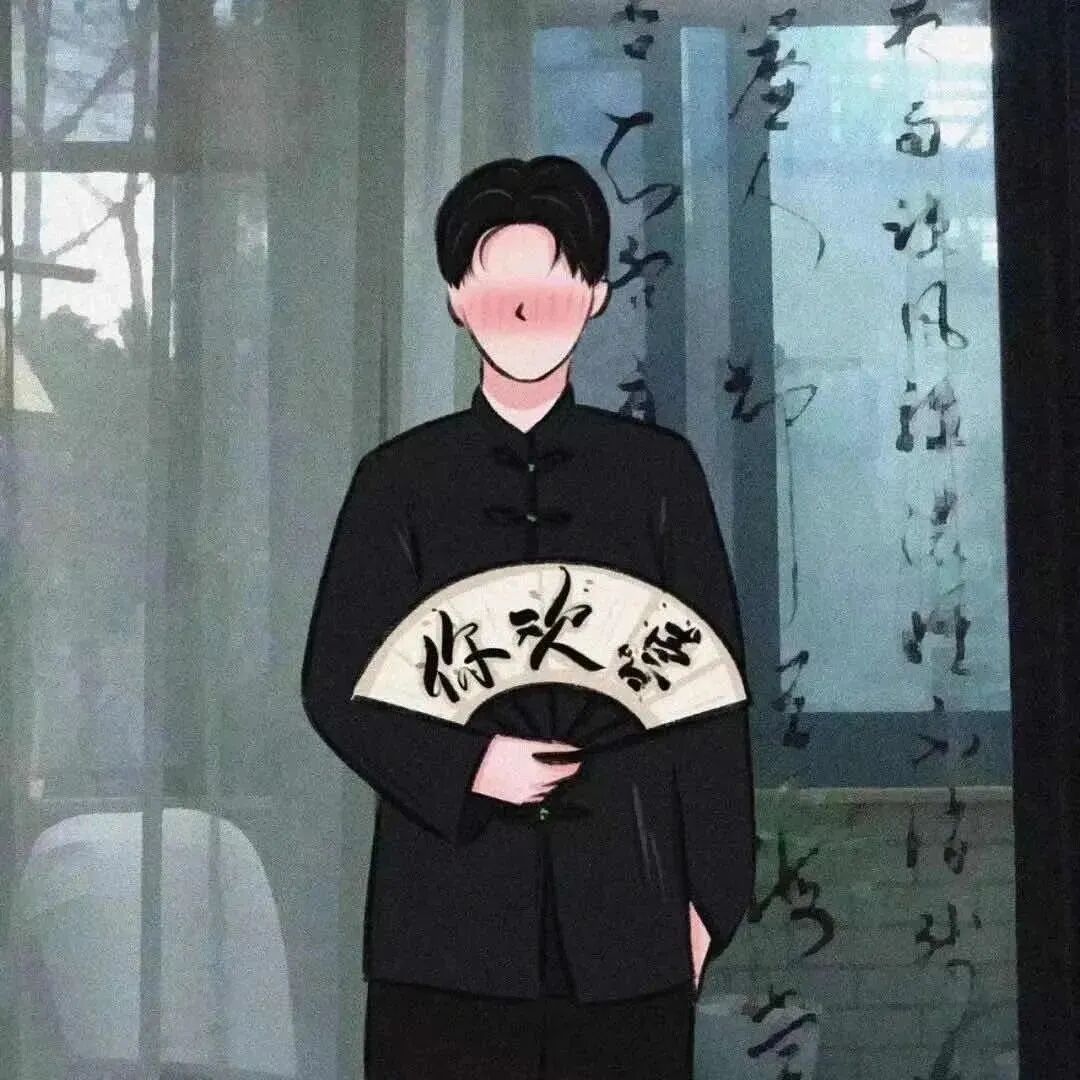 手绘古风动漫情侣头像