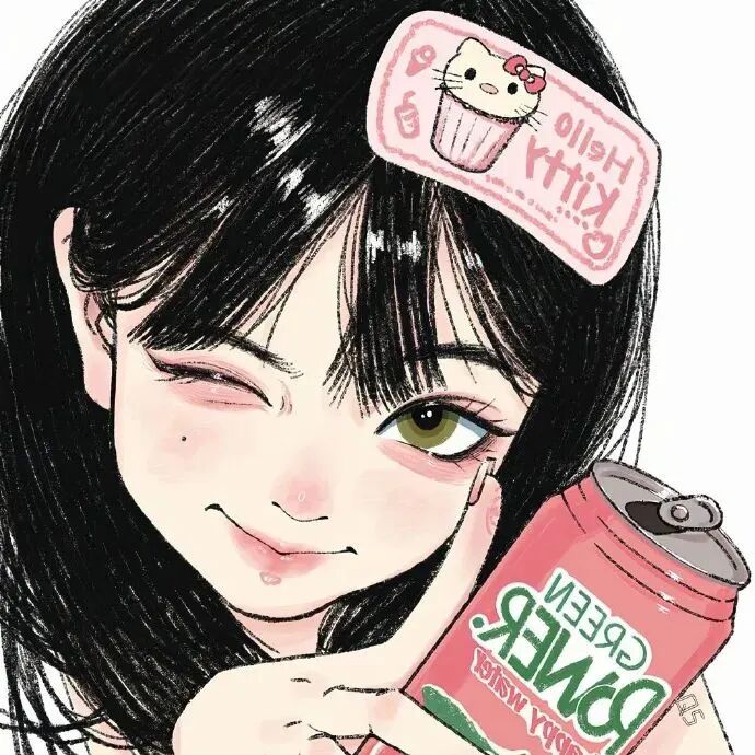 可爱手绘四人闺蜜头像动漫闺蜜头像