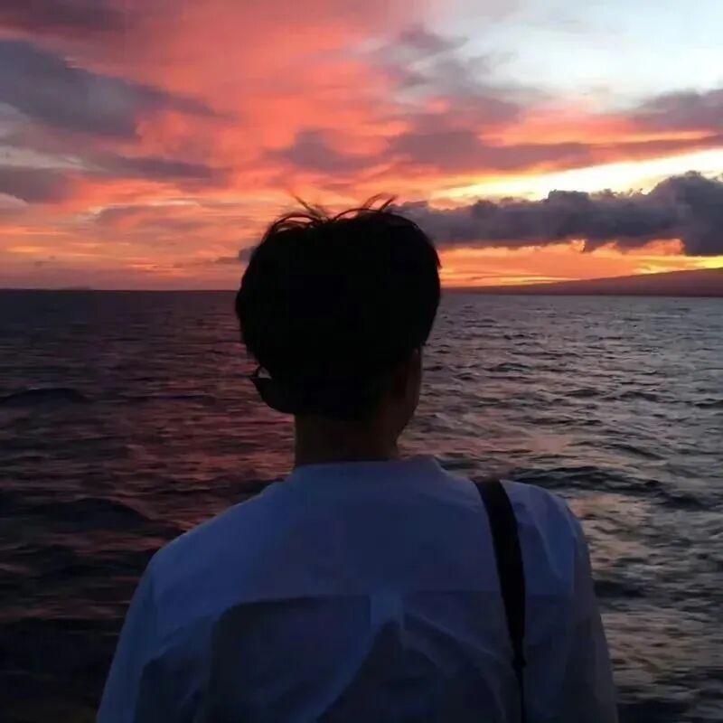 氛围感不露脸海边男生头像