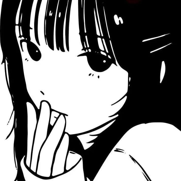 黑白动漫头像女