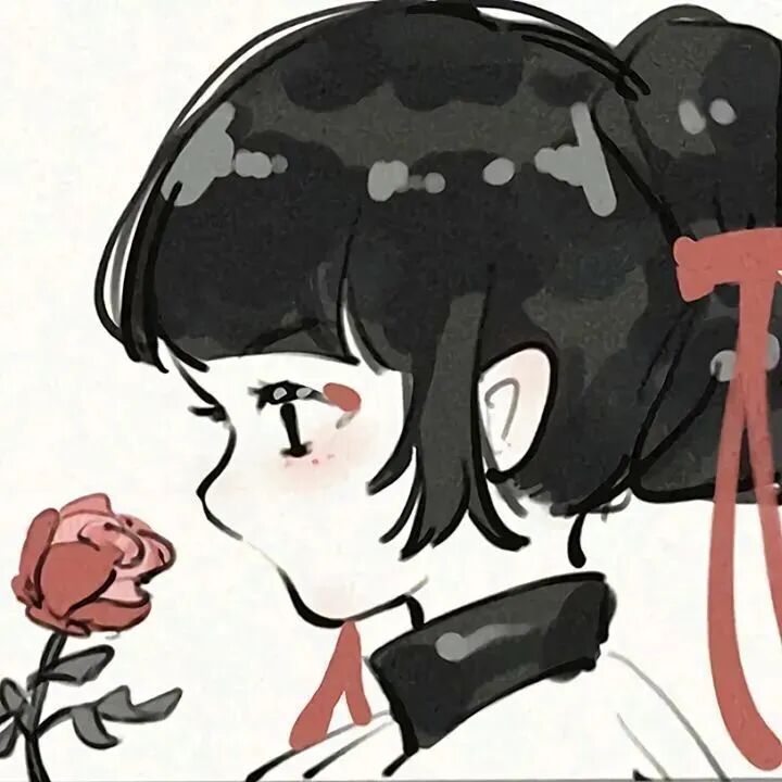 手绘鲜花动漫头像女