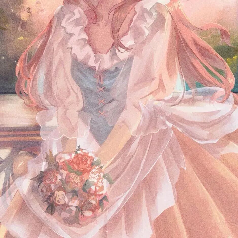 鲜花插画动漫头像女