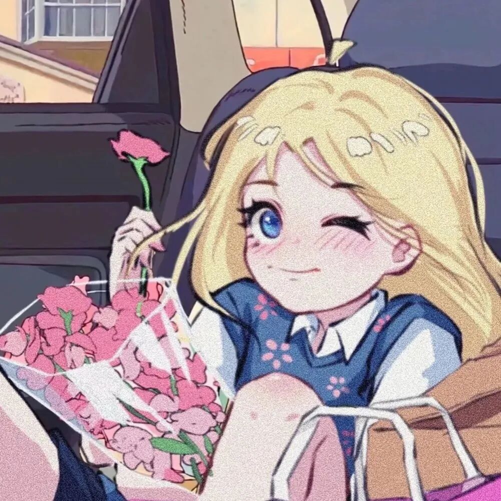 鲜花动漫情侣头像