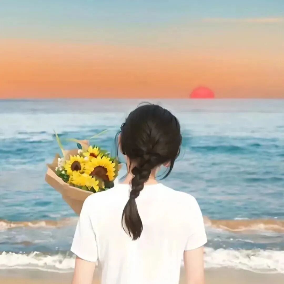 qltxza海边手绘动漫情侣头像