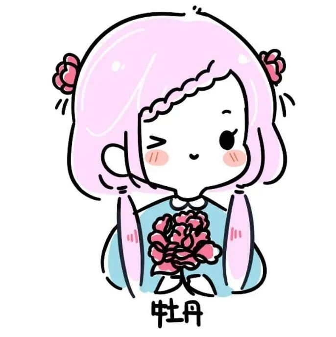 可爱带字手绘十人闺蜜头像动漫闺蜜头像