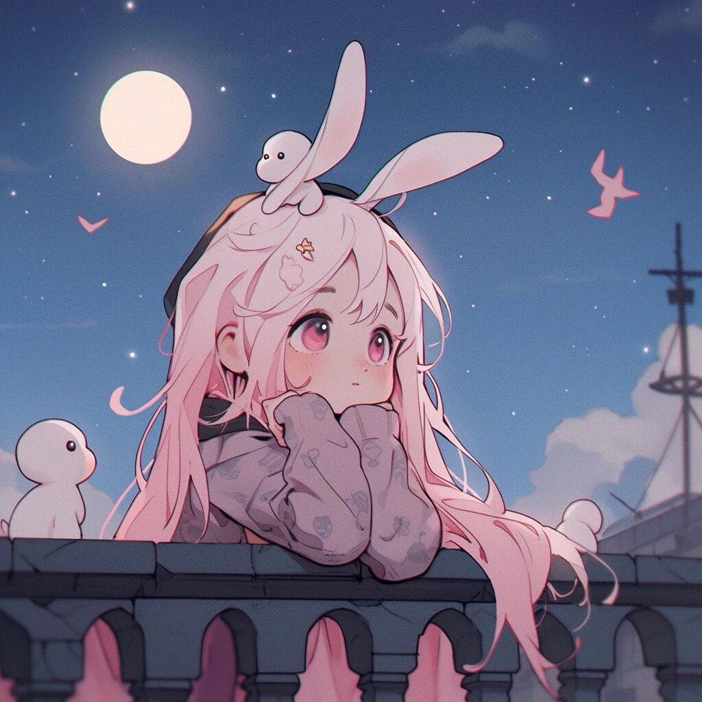 中秋节月亮动漫头像女
