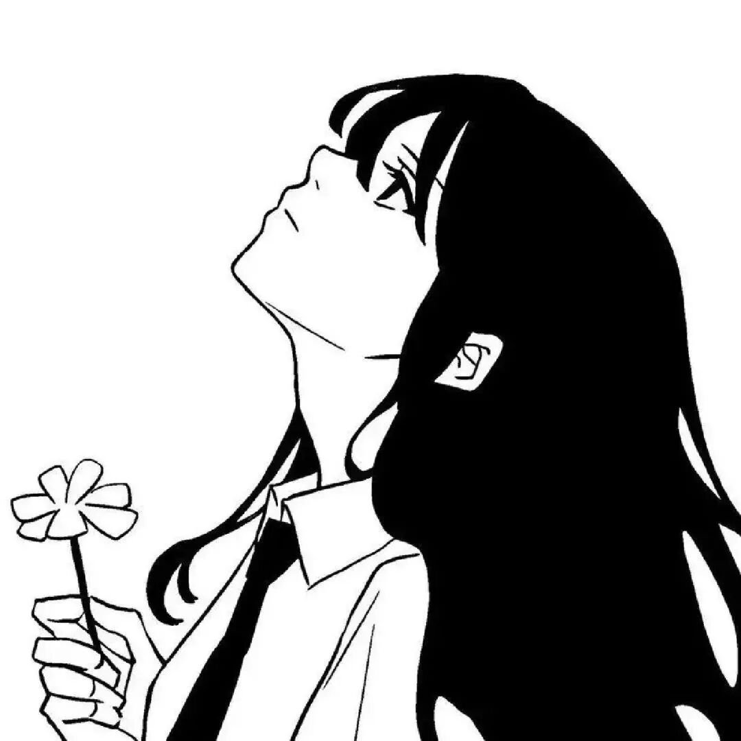 黑白动漫头像女