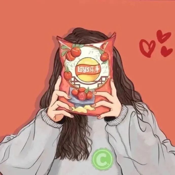 薯片手绘情侣头像
