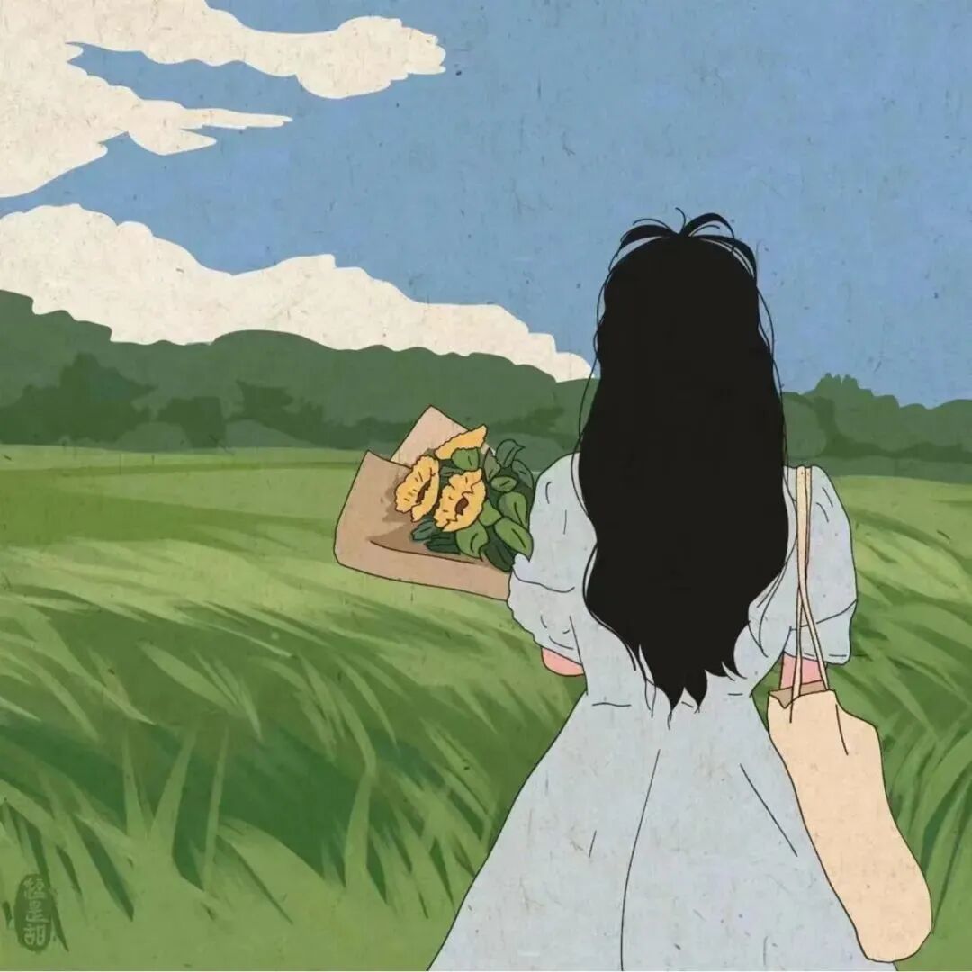 gmtxsha小清新鲜花手绘四人/闺蜜头像动漫闺蜜头像