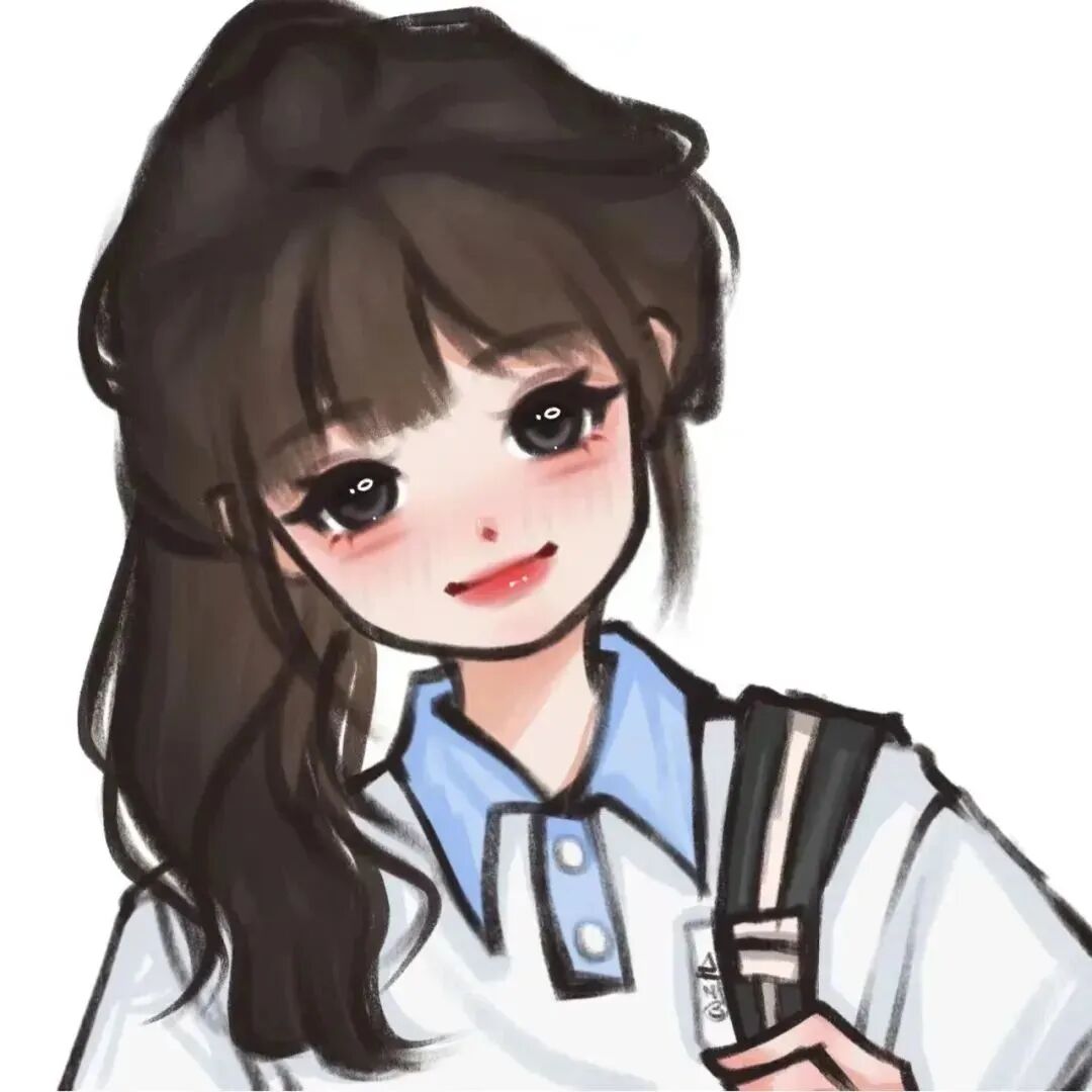 手绘学院风动漫头像女
