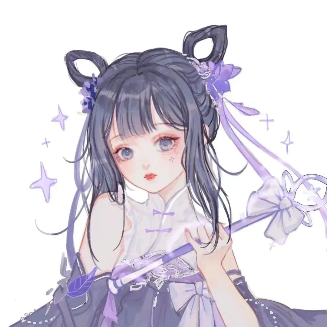 手绘古风二人闺蜜头像动漫闺蜜头像