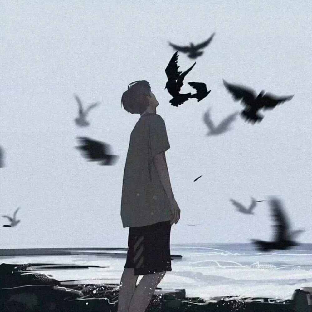 孤独感动漫头像男