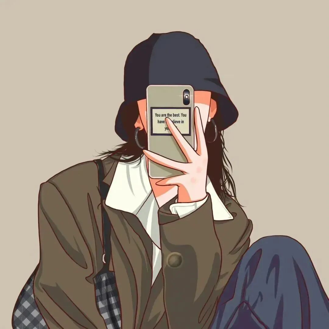 手绘自拍手机动漫情侣头像