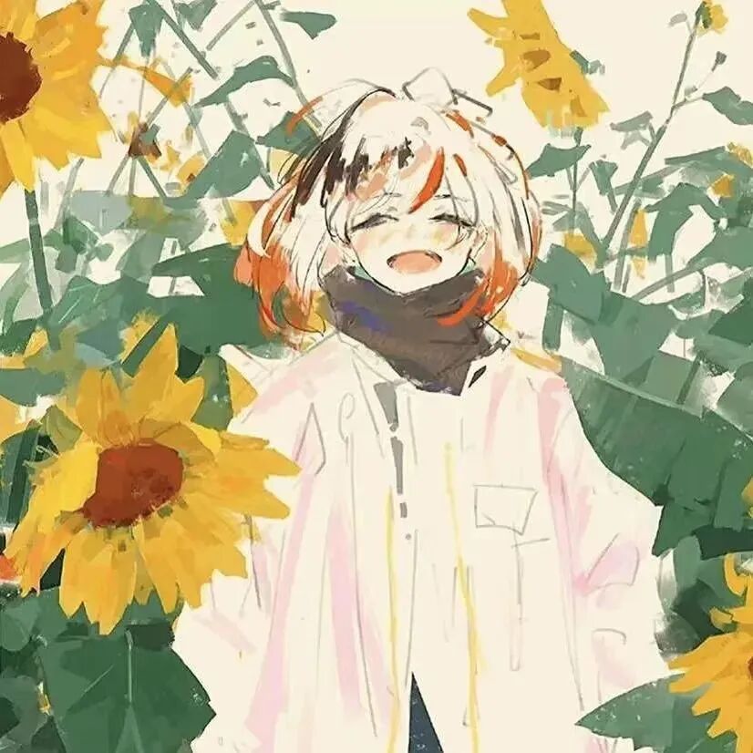 唯美治愈手绘插画动漫头像女
