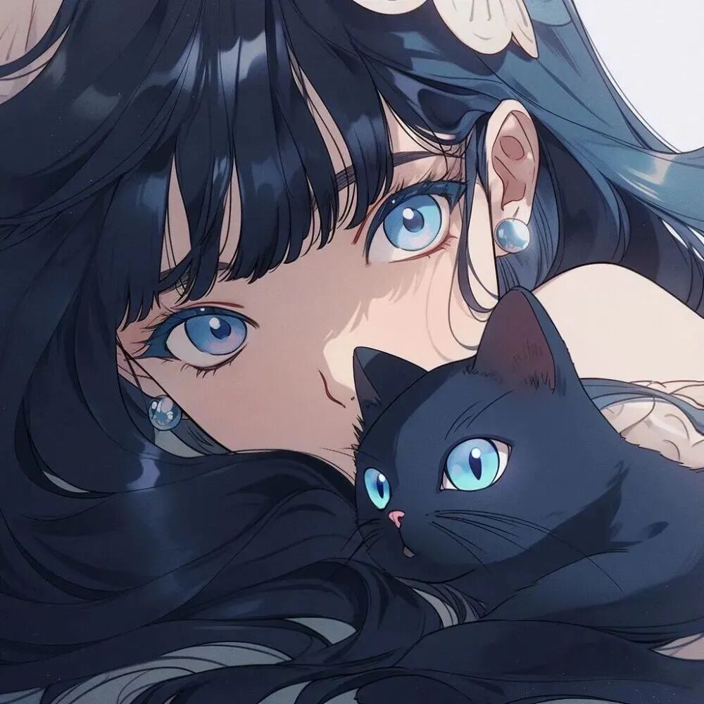 baozhemaoqltx抱着猫咪动漫情侣头像