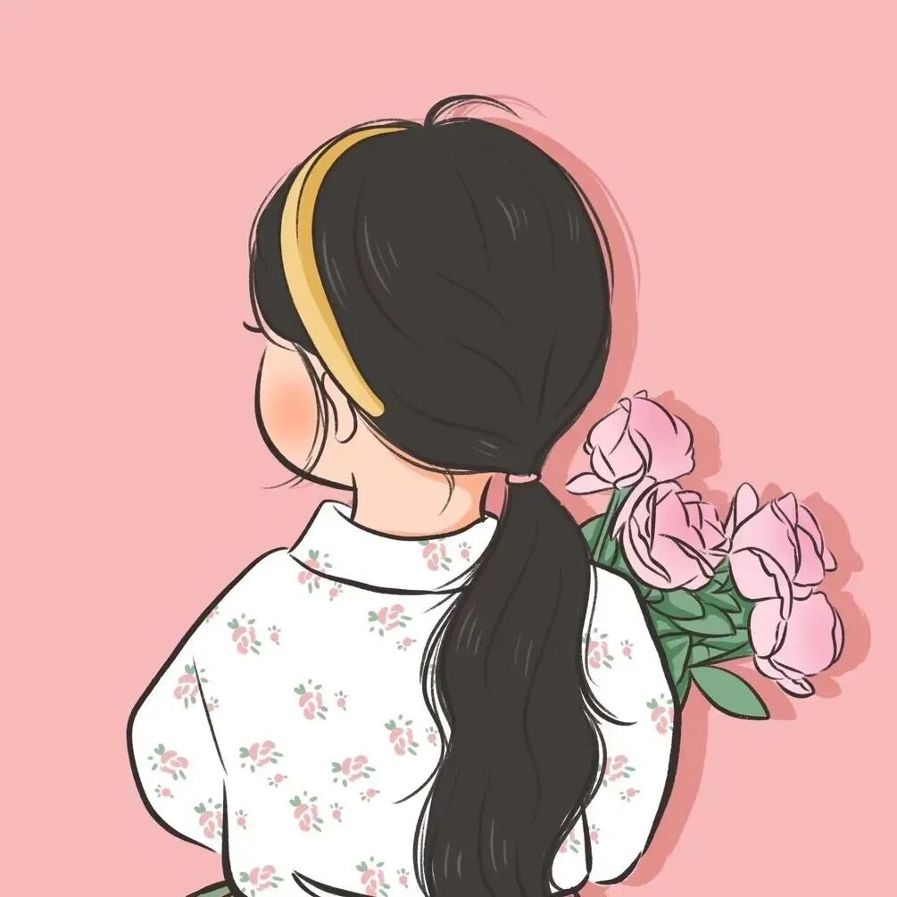 手绘鲜花二人闺蜜头像动漫闺蜜头像