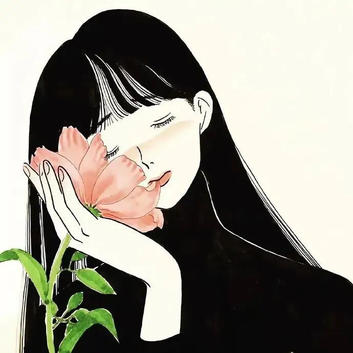 手绘鲜花动漫头像女
