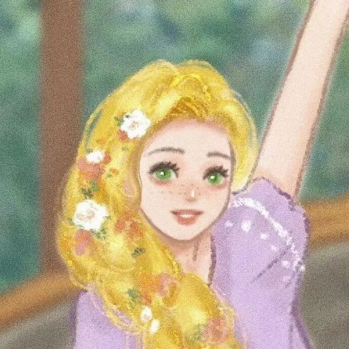 disinijiemei迪士尼公主八人闺蜜头像插画动漫闺蜜头像