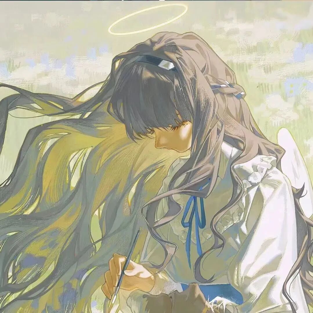 唯美治愈手绘插画动漫头像女