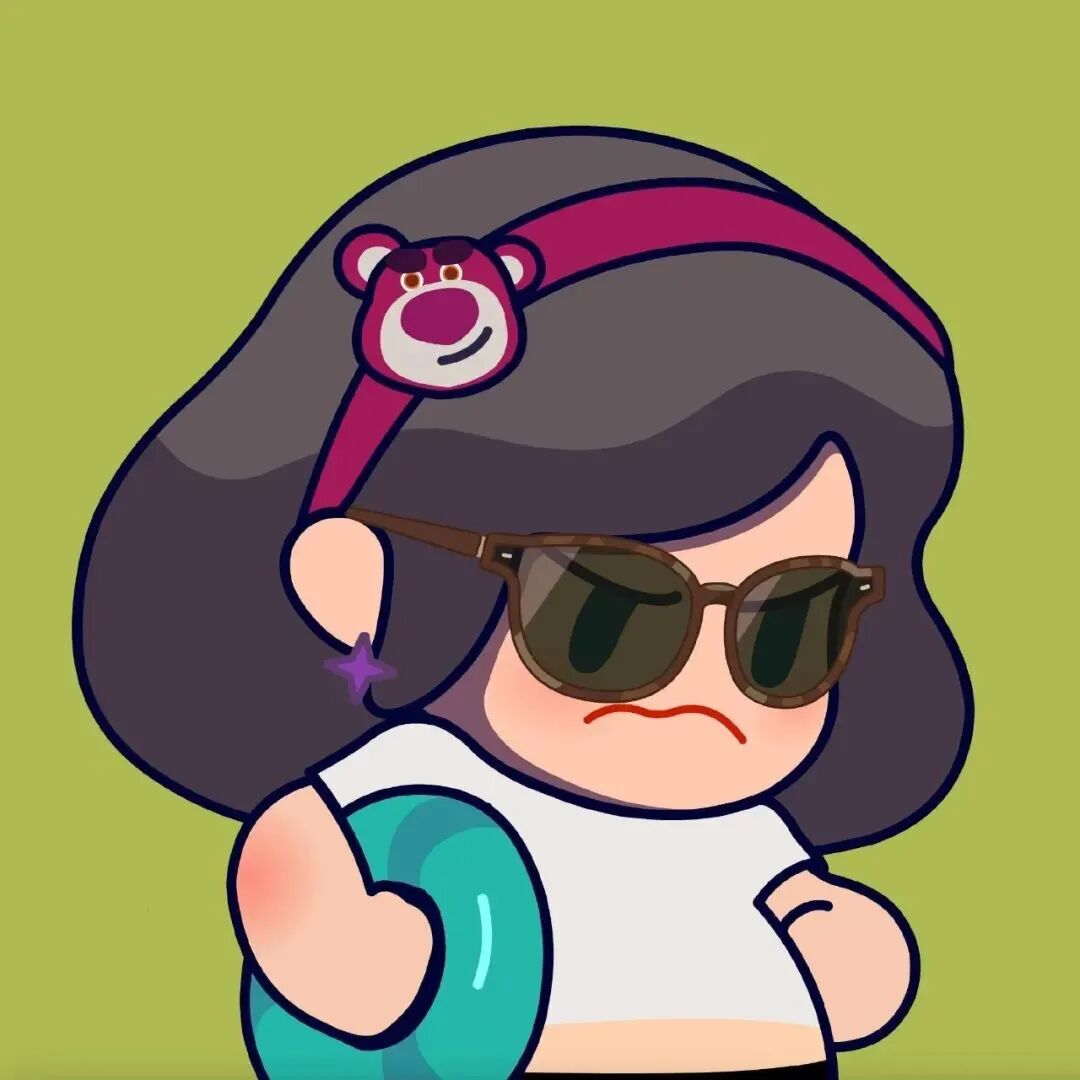 简约卡通墨镜四人闺蜜头像动漫闺蜜头像