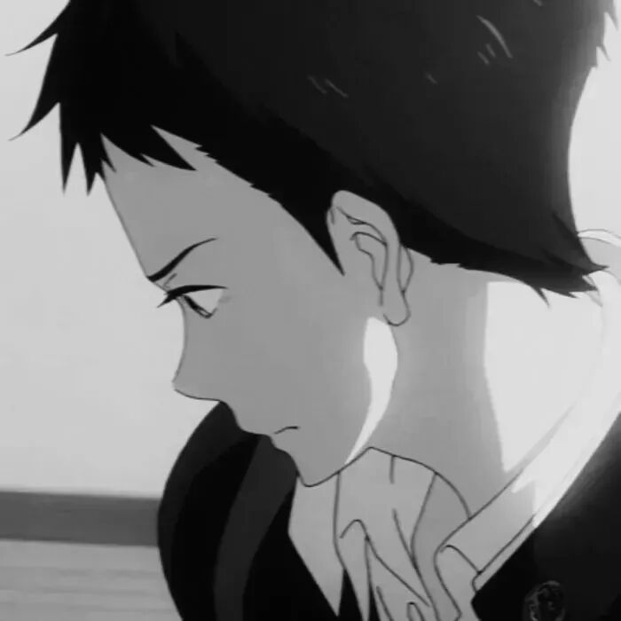 伤感黑白动漫头像男
