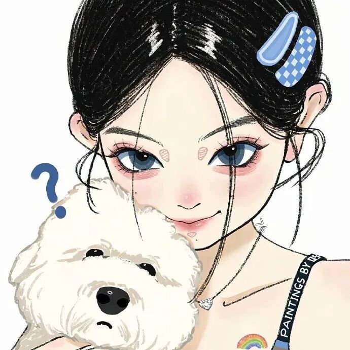 可爱手绘四人闺蜜头像动漫闺蜜头像