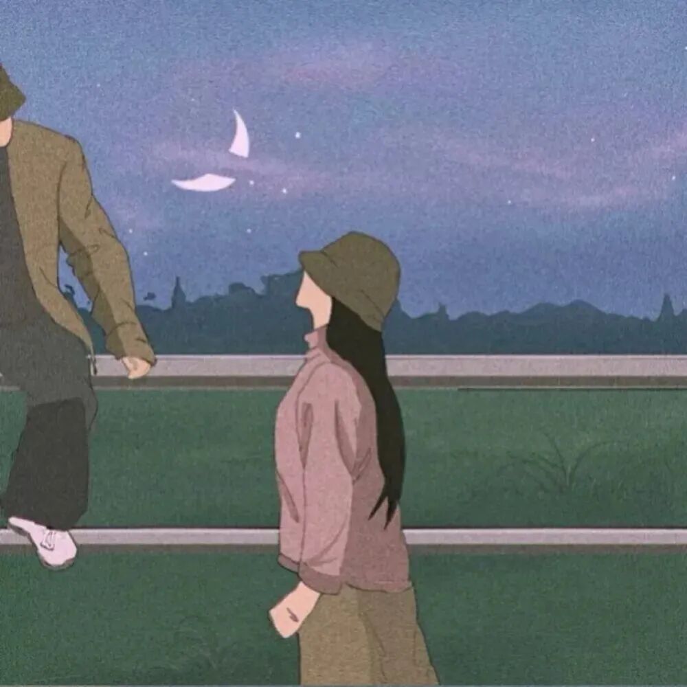 唯美文艺范动漫情侣头像