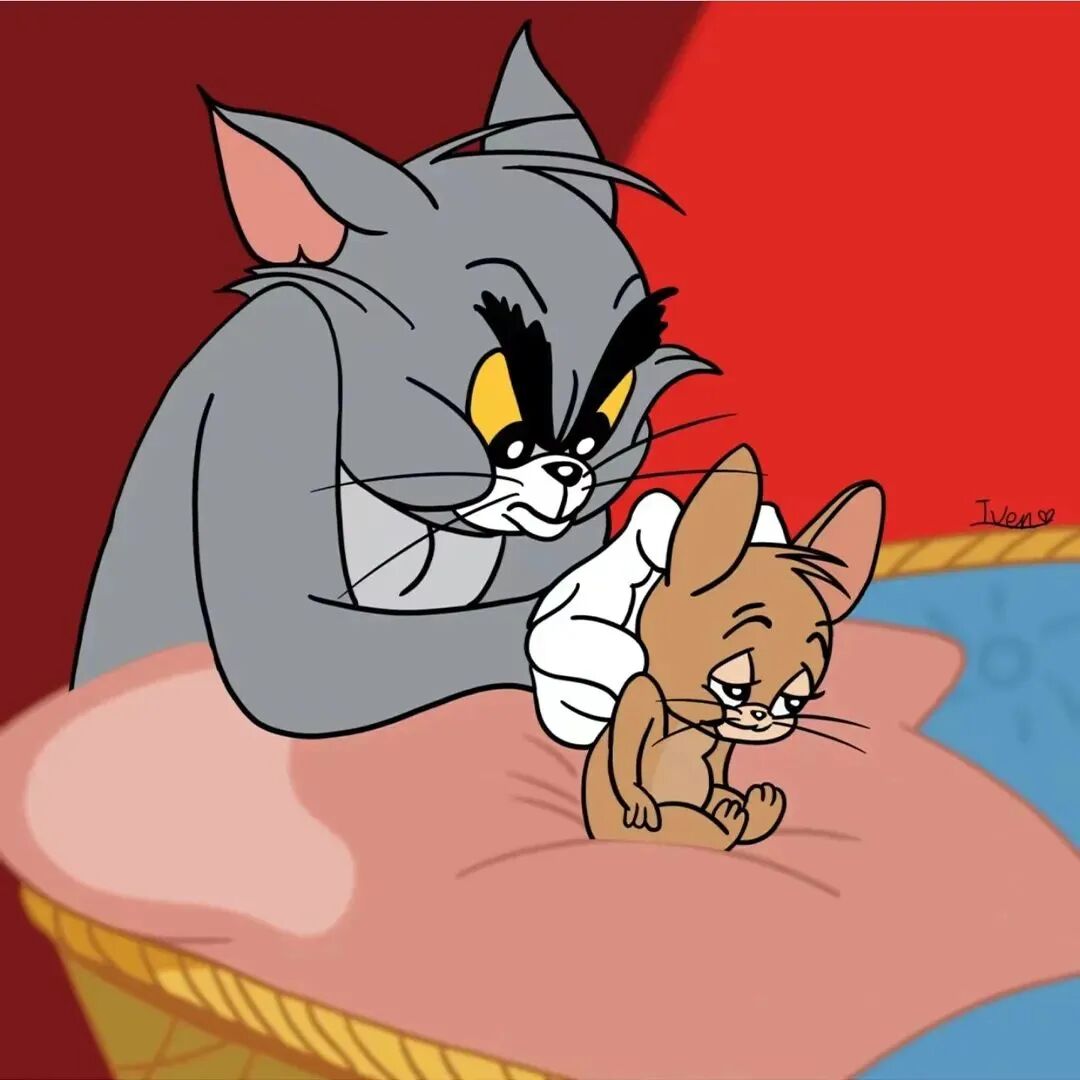 可爱猫和老鼠动漫情侣头像