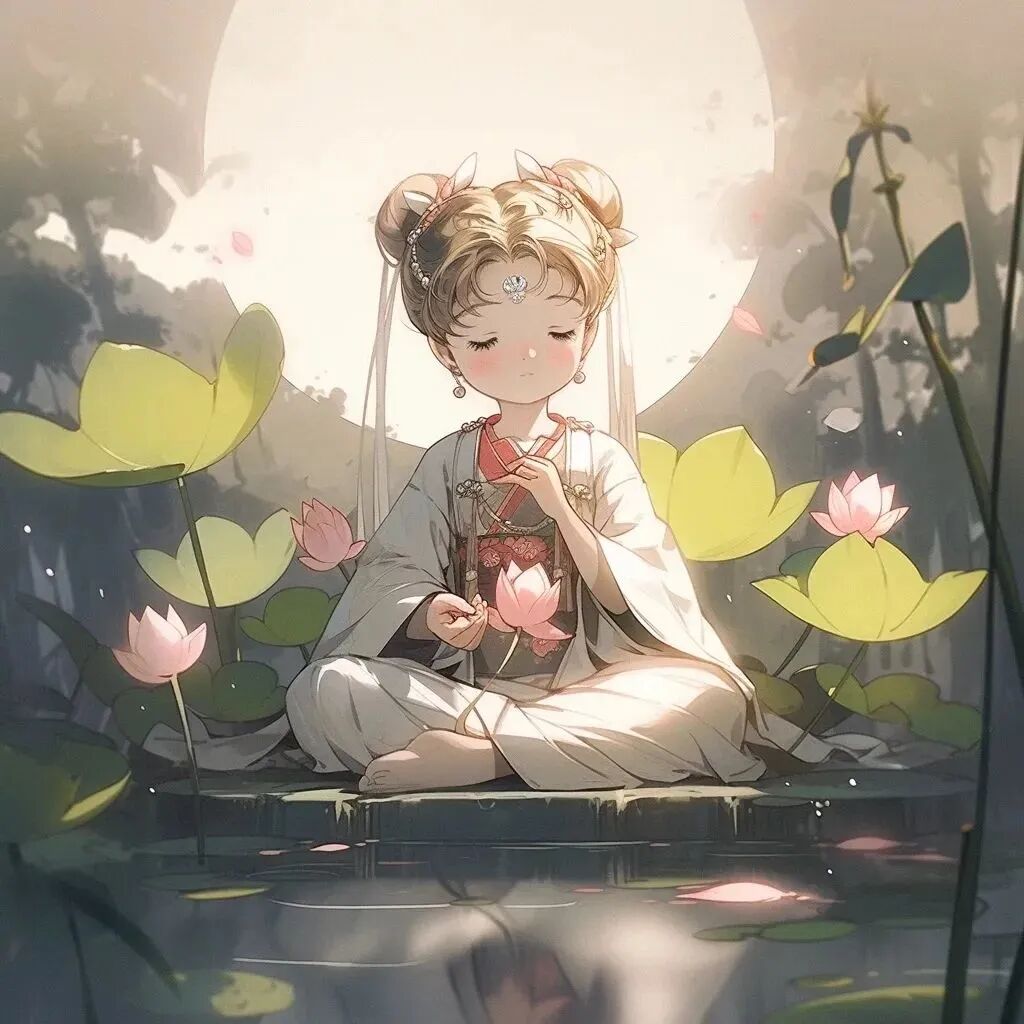 佛系莲花四人闺蜜头像动漫闺蜜头像