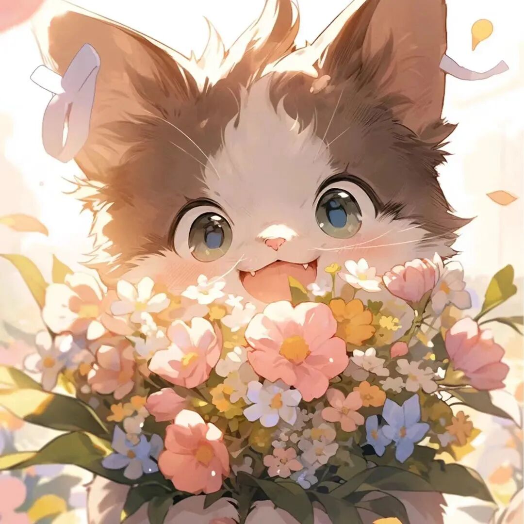唯美治愈猫咪动漫头像