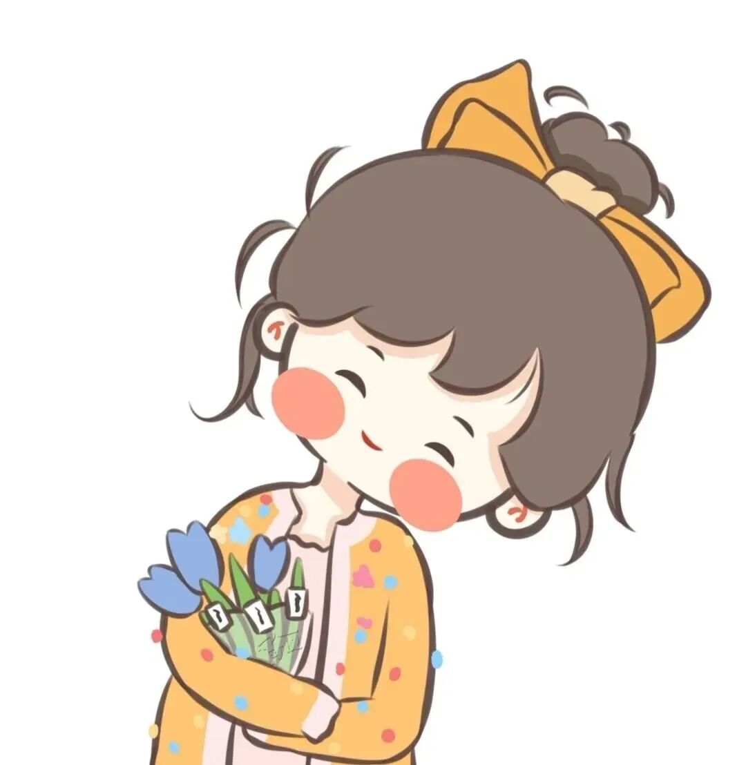 鲜花二人闺蜜头像卡通闺蜜头像
