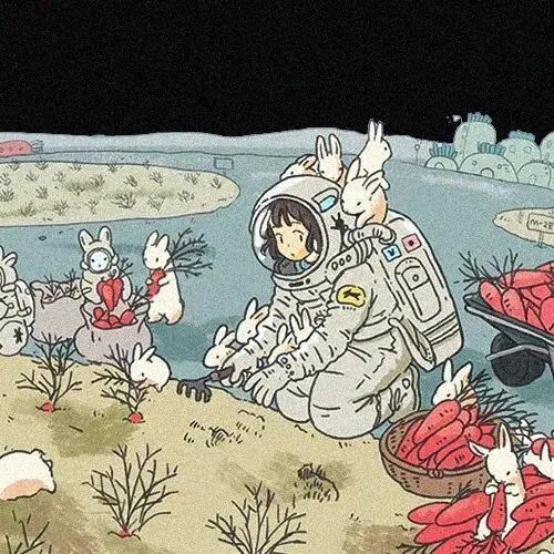 宇航员动漫情侣头像