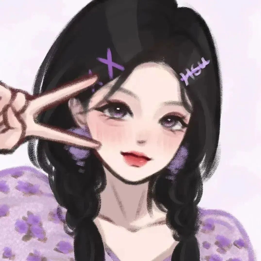 手绘二人闺蜜头像动漫闺蜜头像